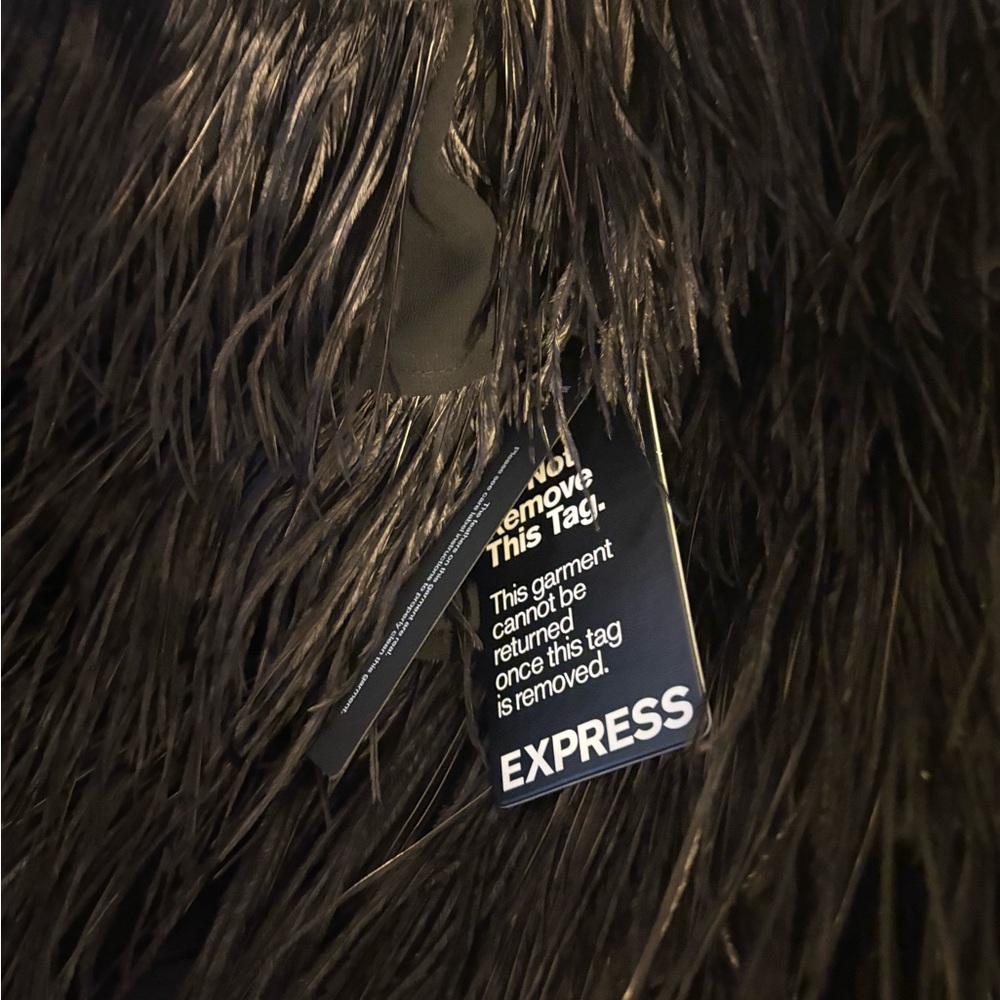 Express Black Feathered Skirt New - Picture 2 of 7